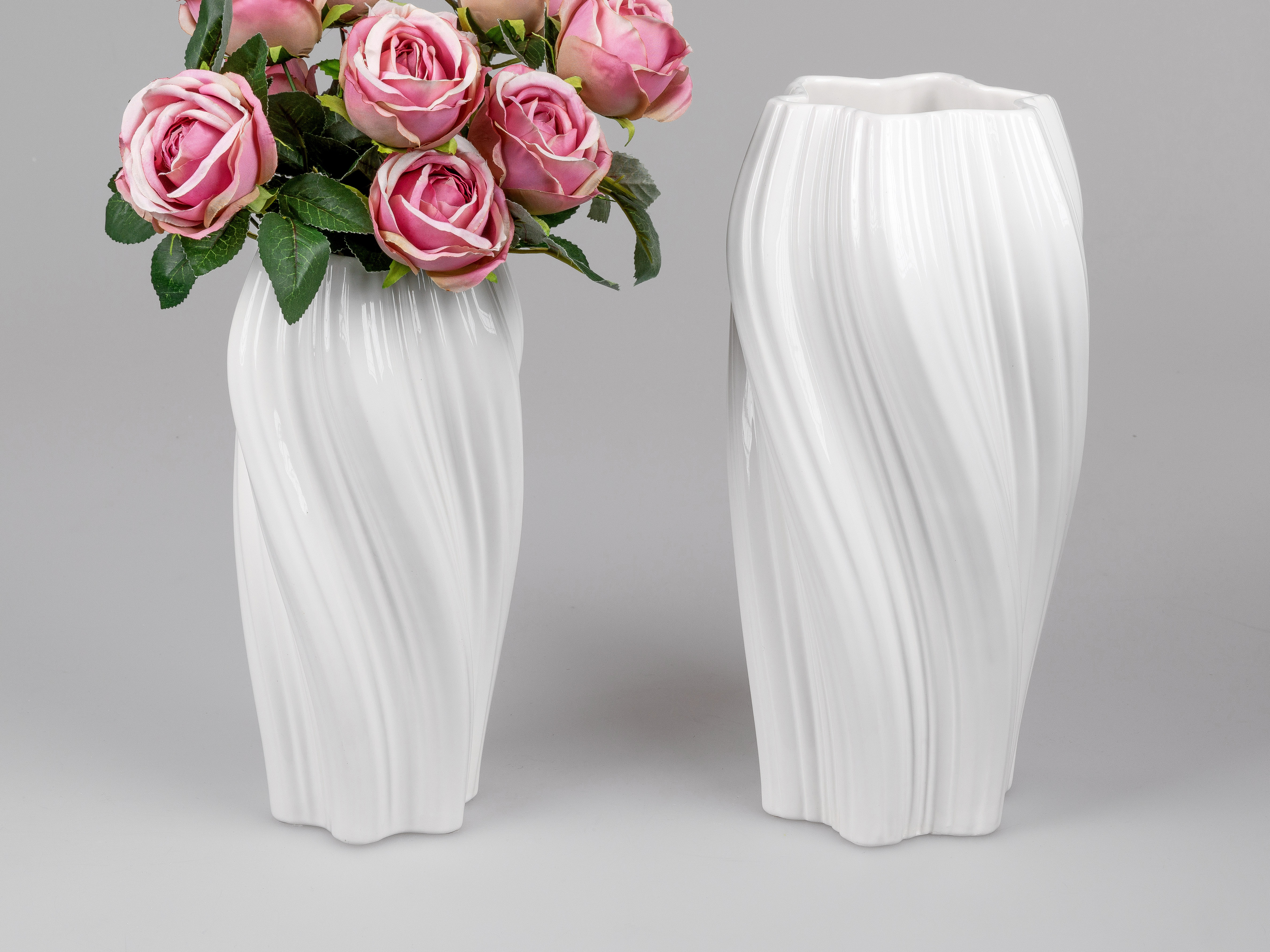 Formano Vase Spirale weiß Frühling