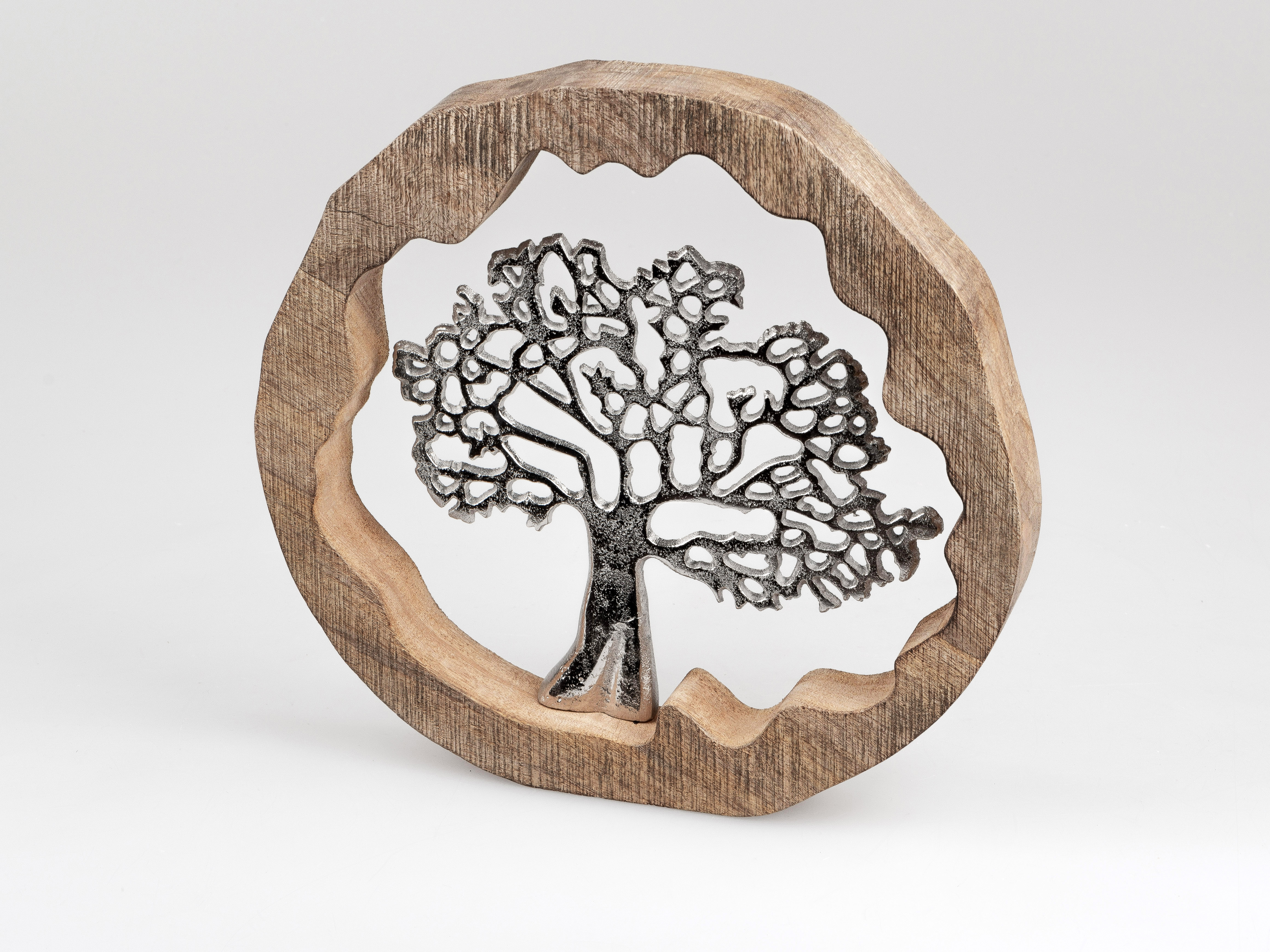Formano Ring mit Baum Alu Mango-Holz
