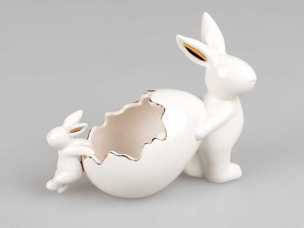 Formano Hasen mit Ei weiß-gold