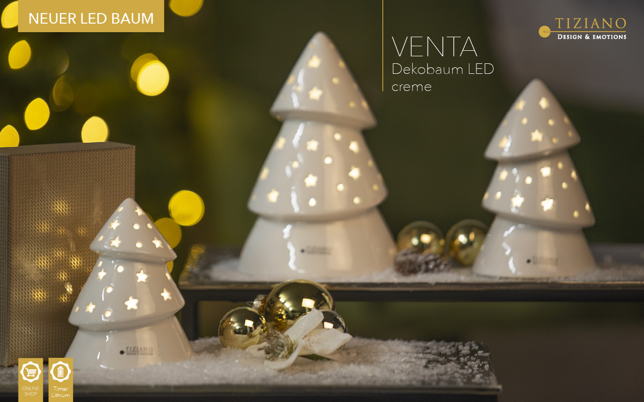Tiziano Weihnachtsbaum Venta LED creme mit Timer