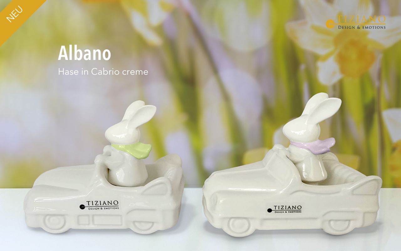 Tiziano Hase Albano im Auto creme