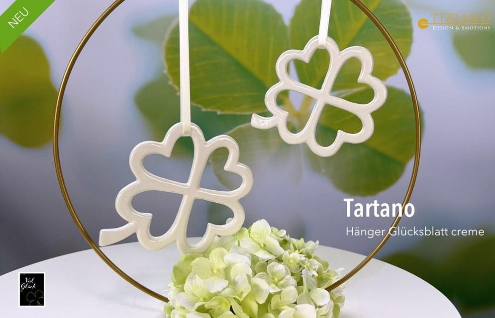 Tiziano Hänger Glücksblatt Tartano creme Tiziano Hänger Glücksblatt Tartano creme