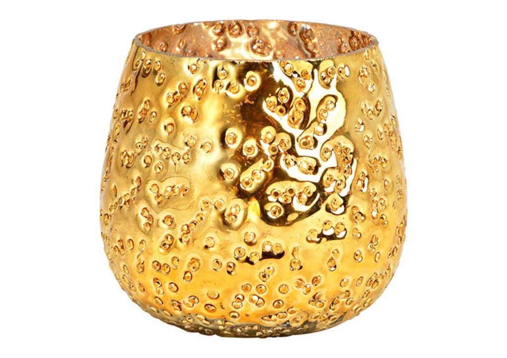 WURM Windlicht aus Glas Gold 10033272