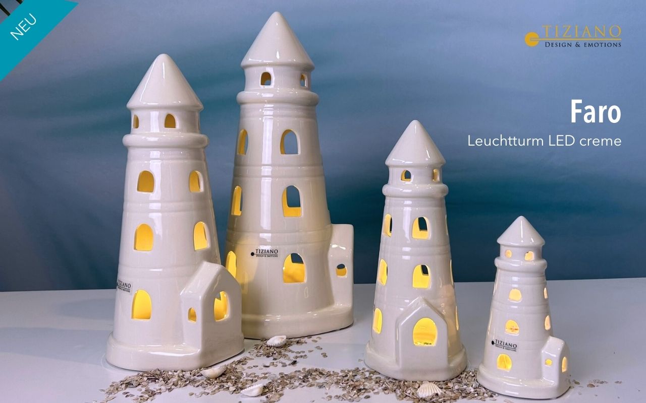 Tiziano Leuchtturm Faro LED & Timer creme Tiziano Leuchtturm Faro LED & Timer creme