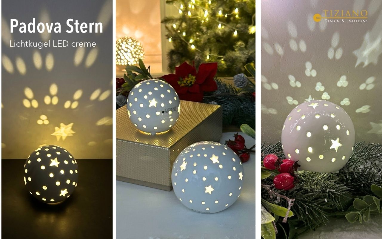 Tiziano Kugel Padova LED Stern creme mit Timer 704966-8 Tiziano Kugel Padova LED Stern creme mit Timer 704966-8