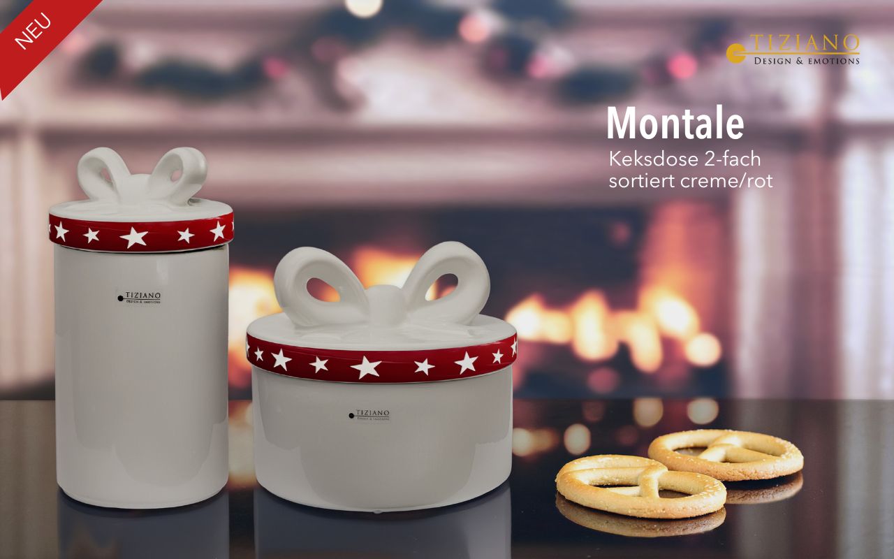 Tiziano Gebäckdose Montale rund creme