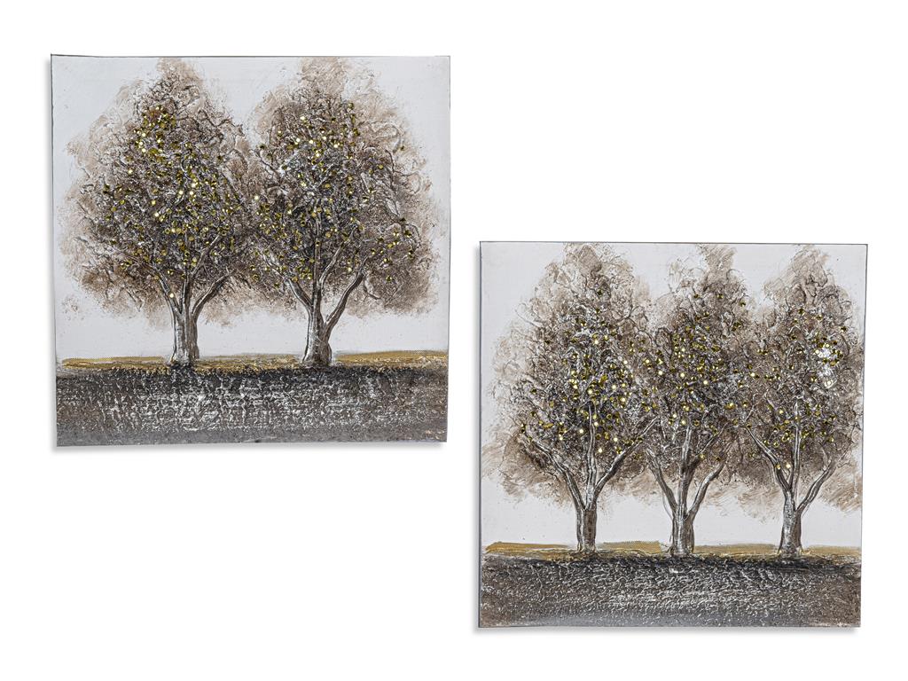 Formano Wandbild Baum 30 x 30 gold sortiert o. 2er Set, Art. 677334-30