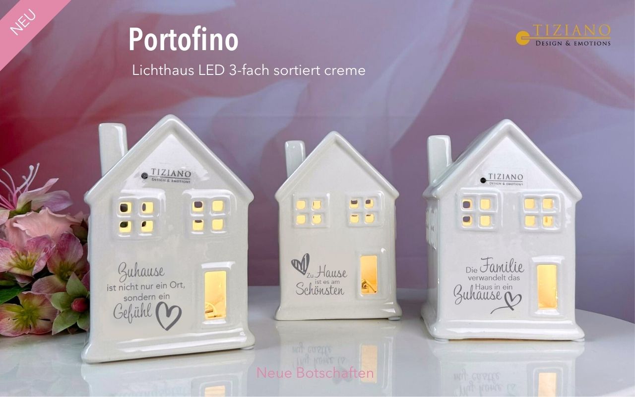 Tiziano Haus Portofino LED 12cm mit Schriftzug & Timer 733822-12