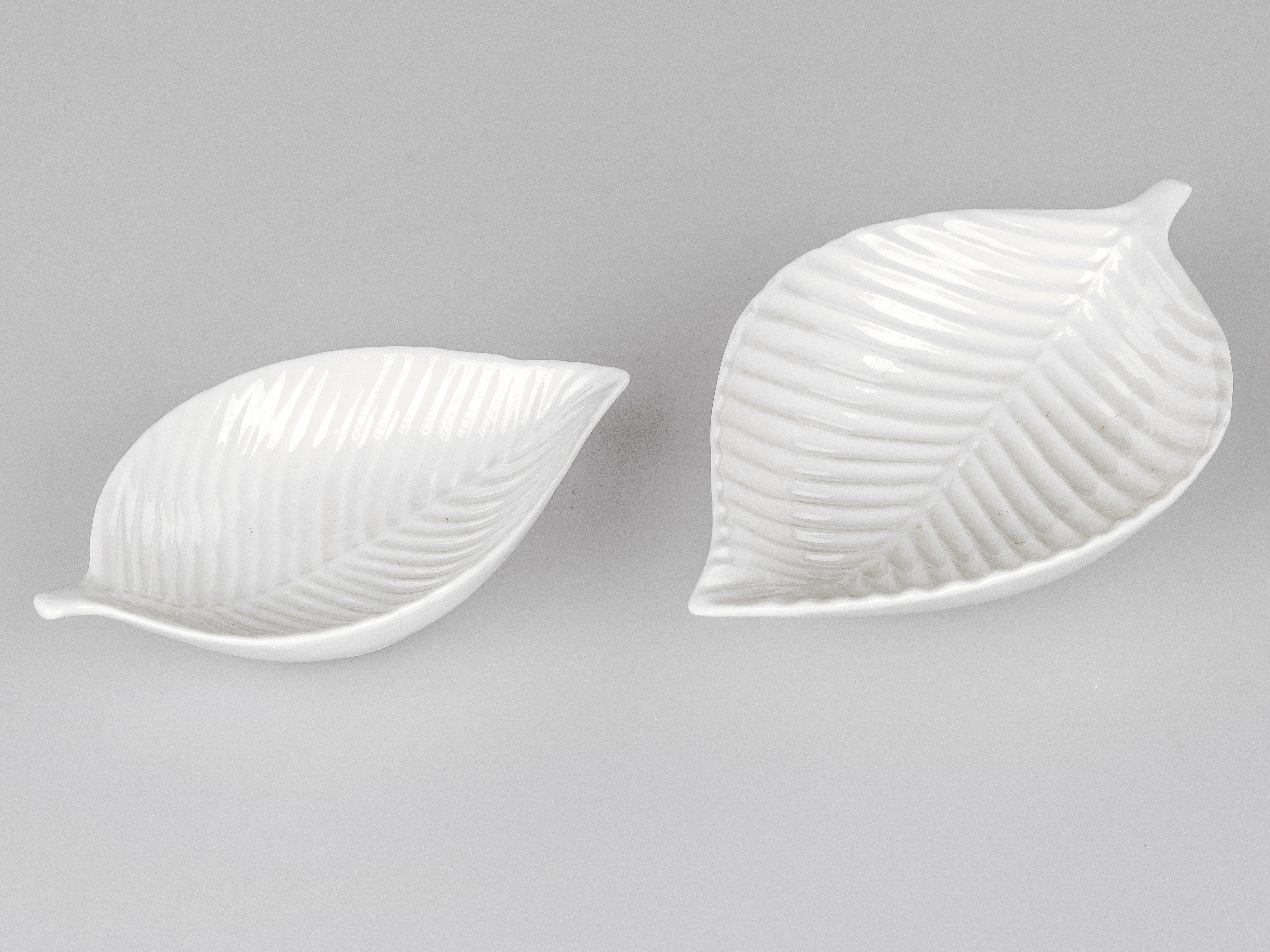 Formano Schale Blatt Porzellan weiß