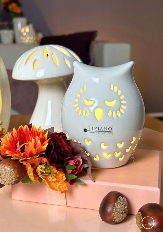 Tiziano Eule Cora creme LED & Timer