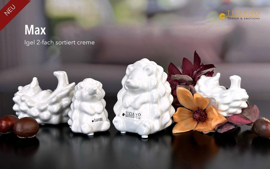 Tiziano Deko Igel Max sitzend oder liegend creme Tiziano Deko Igel Max sitzend oder liegend creme