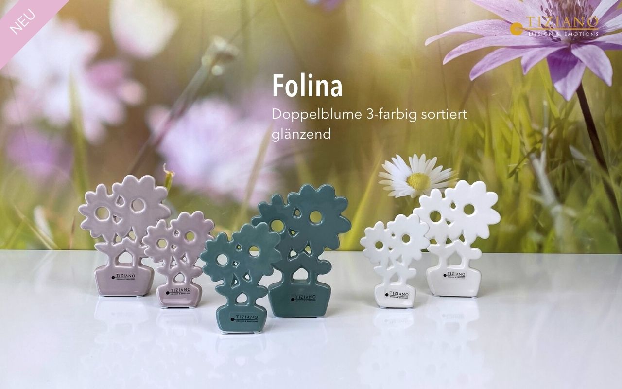 Tiziano Doppelblume Folina creme/Fiona-lila/Prato-türkis