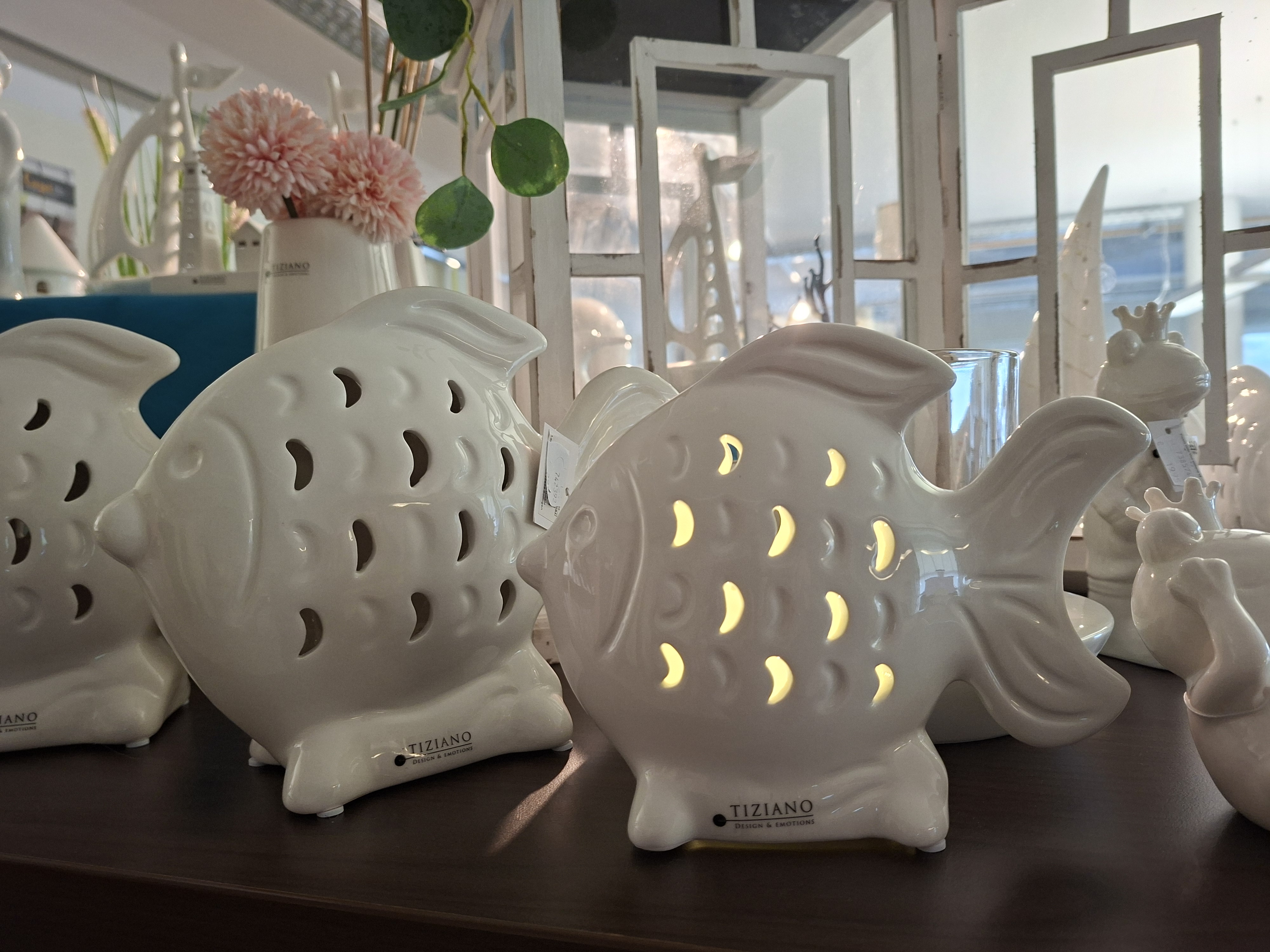 Tiziano Deko Fisch Neon LED & Timer creme