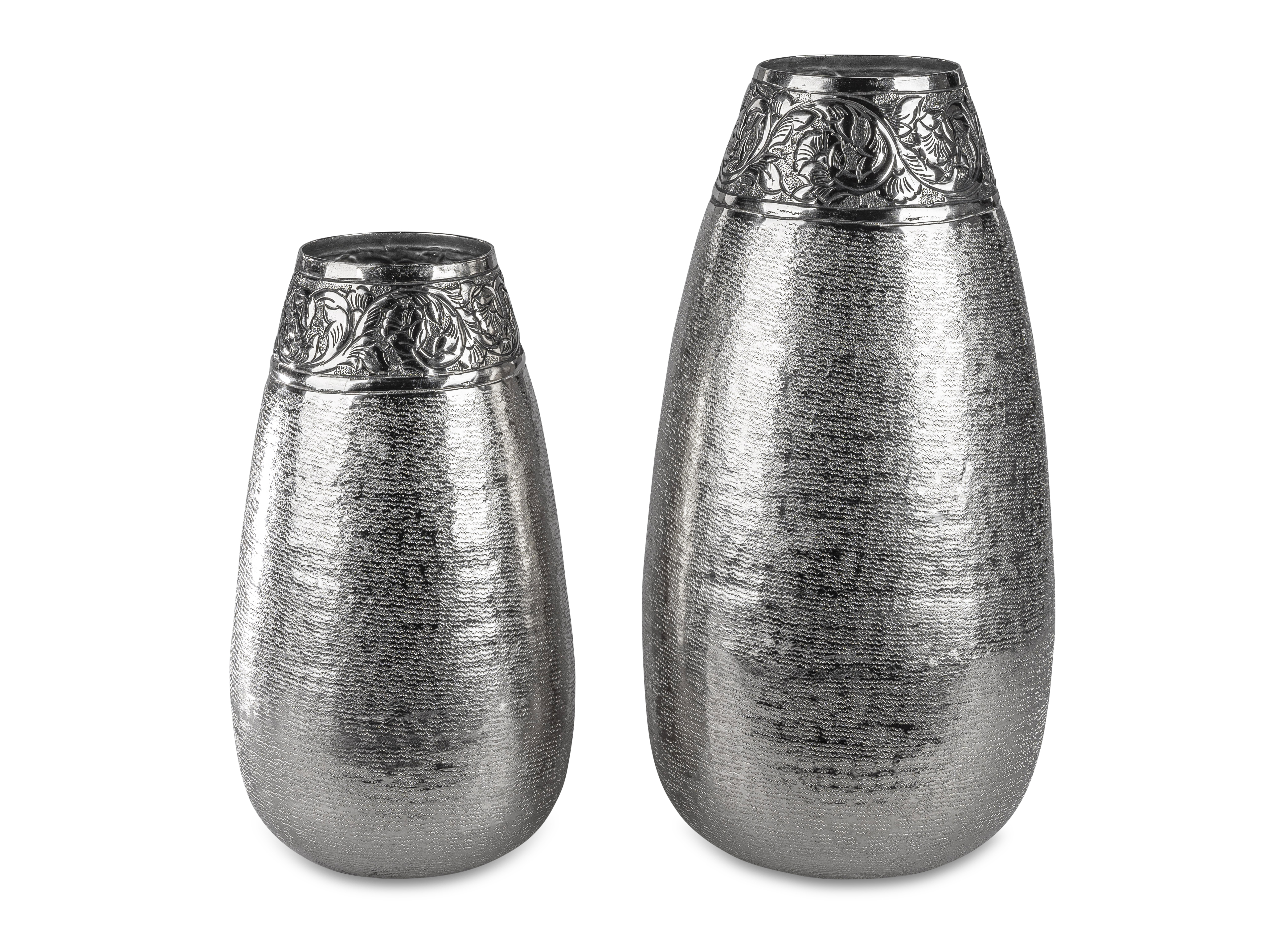 Formano Vase rund Alu Ranke silber, Art. 625670-40