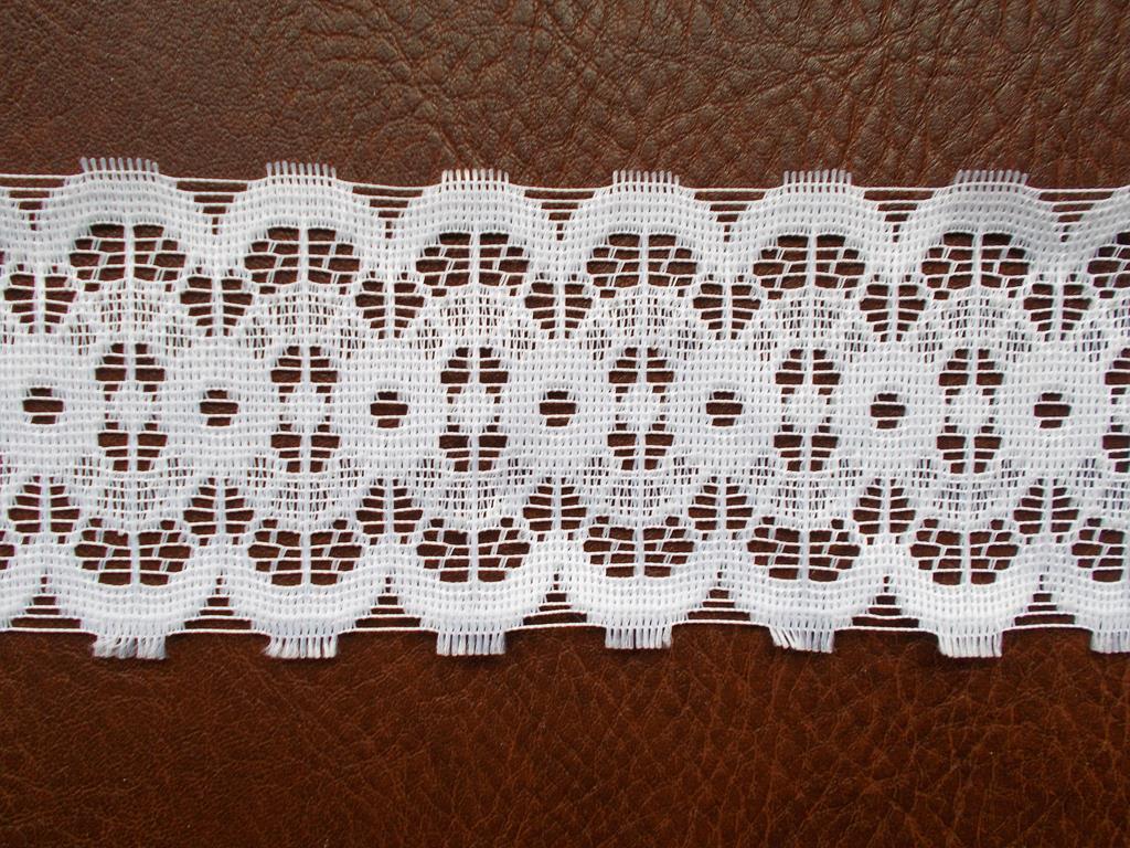 SW10275 Raffhalter Spitze weiß 2x80 cm H: 6,5 cm