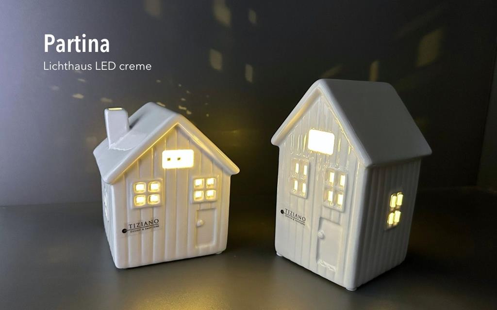 Tiziano Deko Haus Partina creme LED & Timer