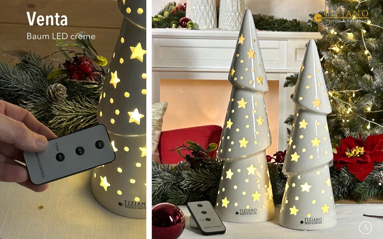 Tiziano Baum Venta XXL LED mit Timer & Fernbedienung creme 710551-30 (Fernbedienung)