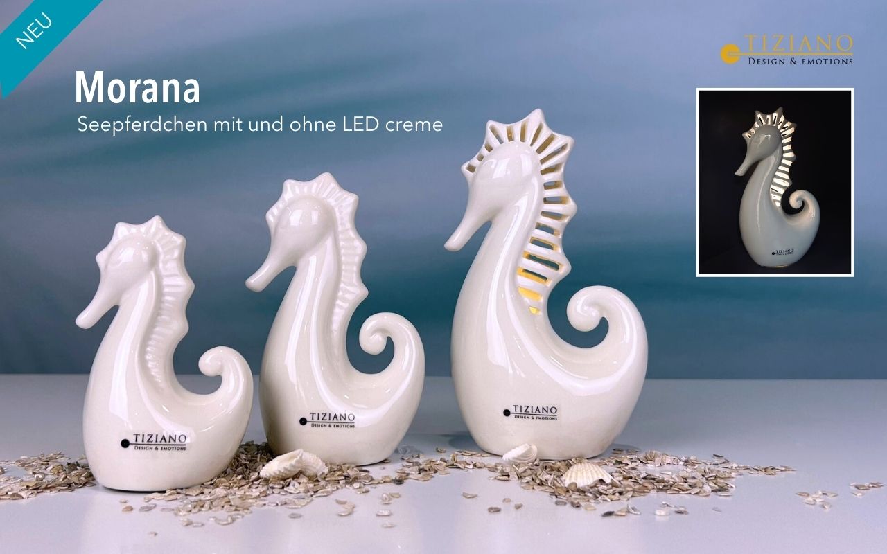 Tiziano Seepferd Morana ohne/mit LED & Timer creme