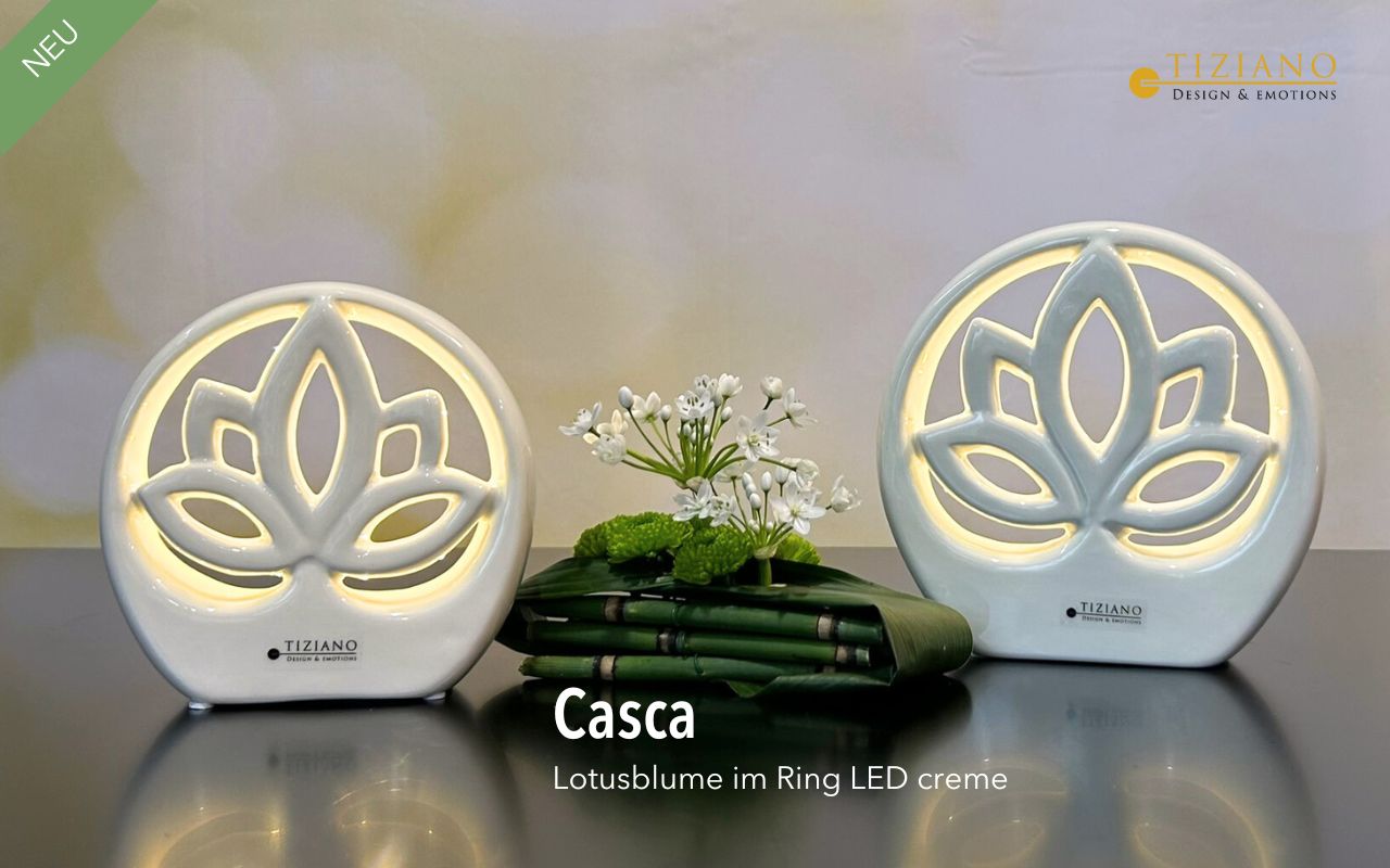 Tiziano Lotusblume Casca im Ring LED & Timer für 2 x AAA Batterie