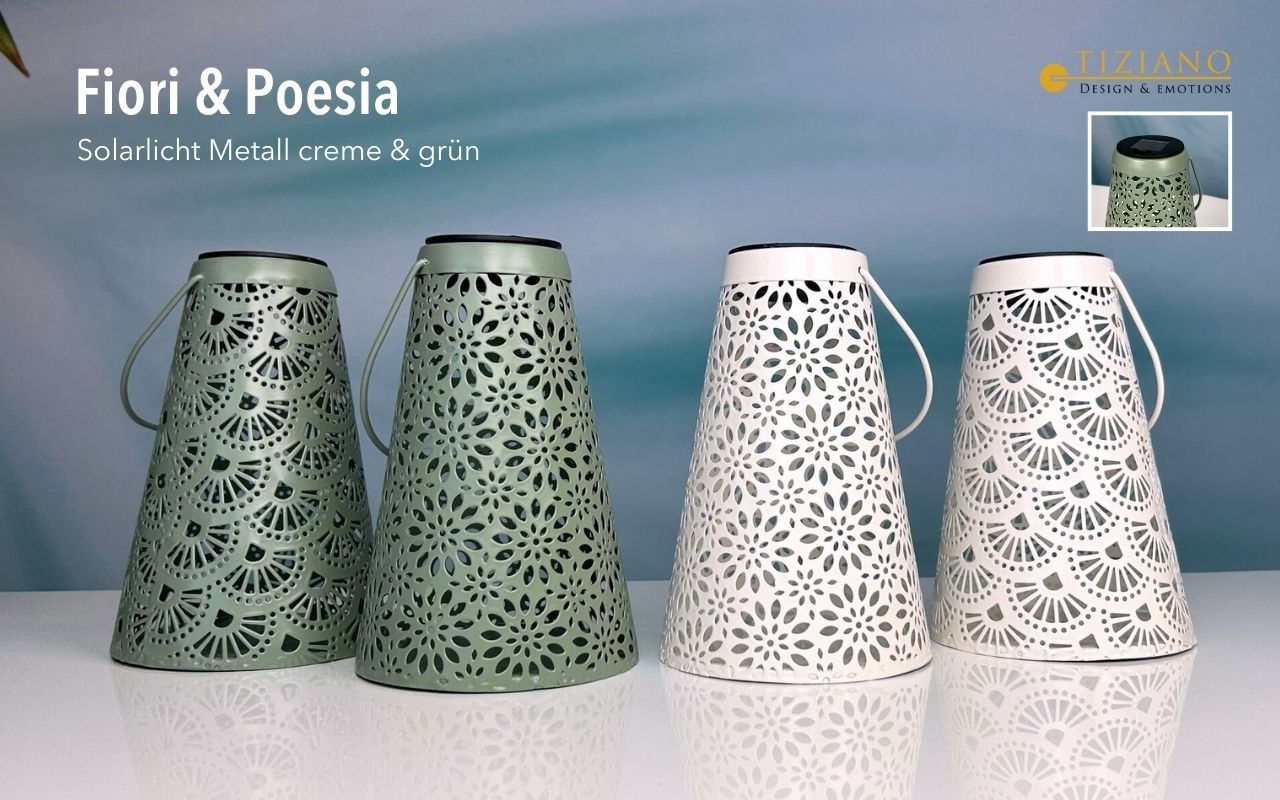 Tiziano Solar Lampe LED Fiori oder Poesia 20,5cm Tiziano Solar Lampe LED Fiori oder Poesia 20,5cm