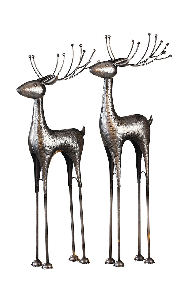 GILDE Hirsch Knut XL antik silberfarben 82cm Art. 25925 GILDE Hirsch Knut XL antik silberfarben 82cm Art. 25925