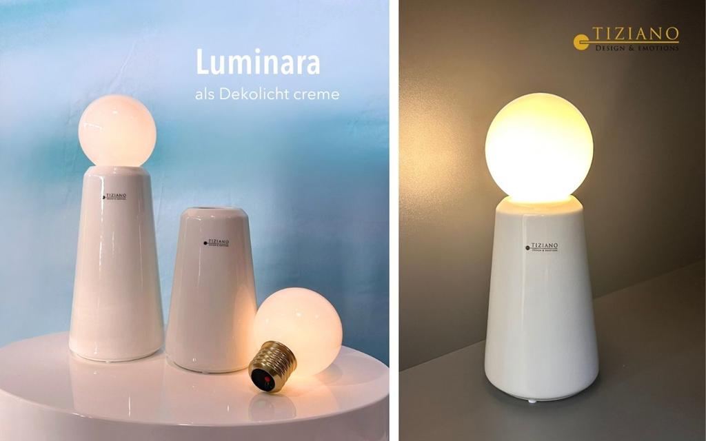 Vase Luminara creme (ohne LED)