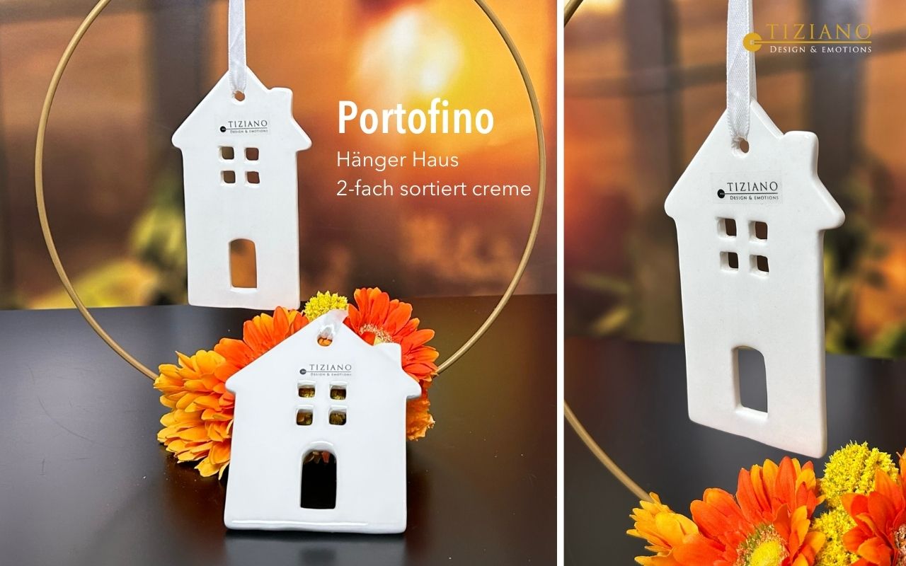 Tiziano Hänger Haus Portofino creme 14,5 cm (schmale Ausführung) 724702-14