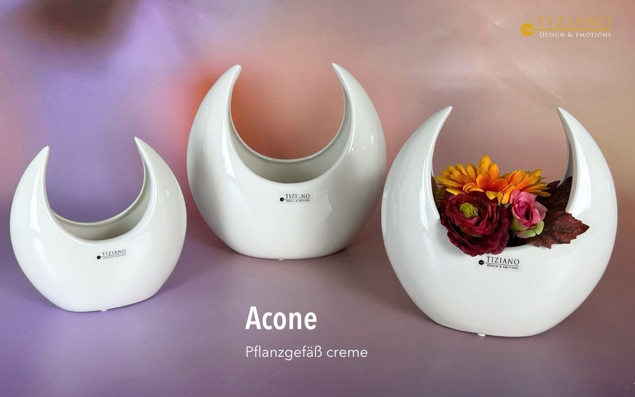 Tiziano Pflanzgefäß Acone creme