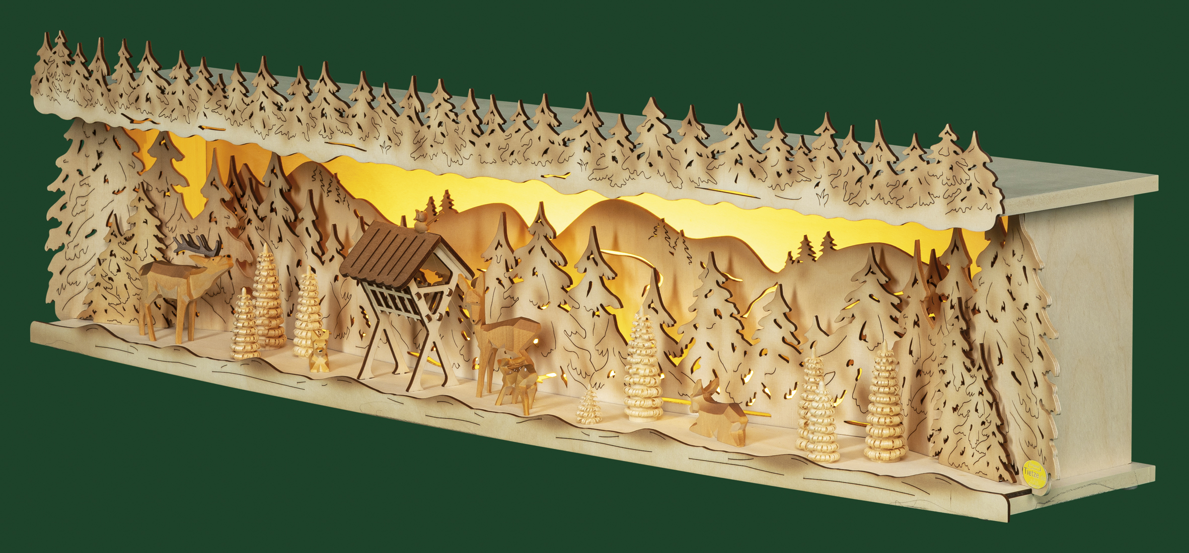 Tietze Schwibbogenerhöhung-LED Winterwald exklusiv 76 cm