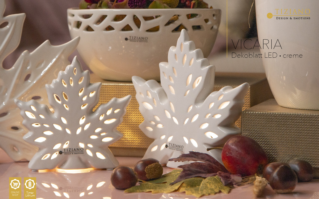 Tiziano Deko Blatt Vicaria LED creme 708481-13