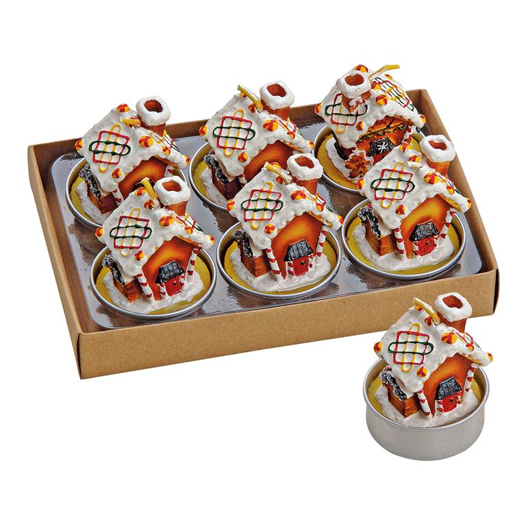 WURM Teelicht Lebkuchenhaus, 6er-Set 10024722