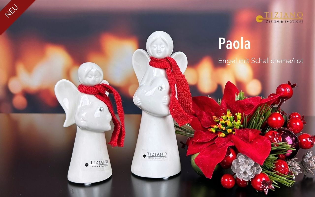Tiziano Schutzengel Paola m. rotem Schal Tiziano Schutzengel Paola m. rotem Schal