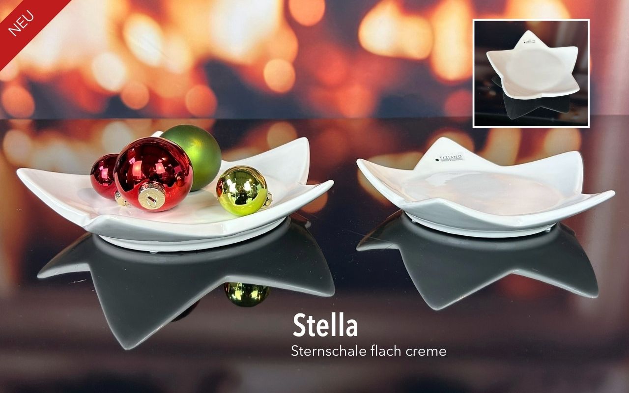 Tiziano Sternschale Stella flach creme
