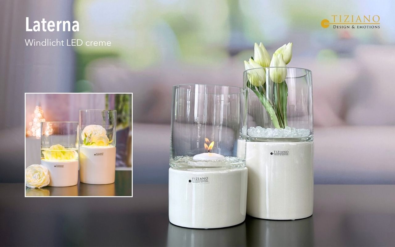 Tiziano Windlicht Laterna LED & Timer
