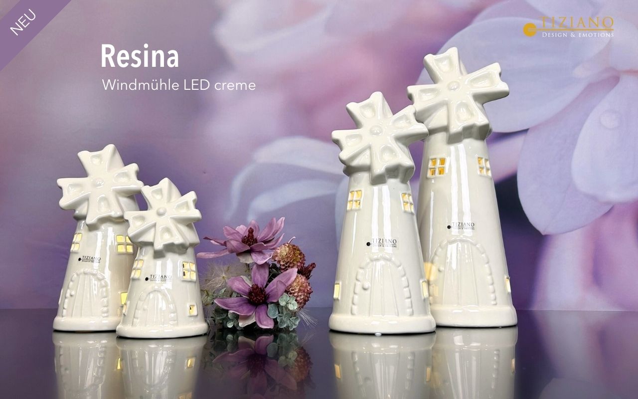 Tiziano Windmühle Resina LED & Timer creme