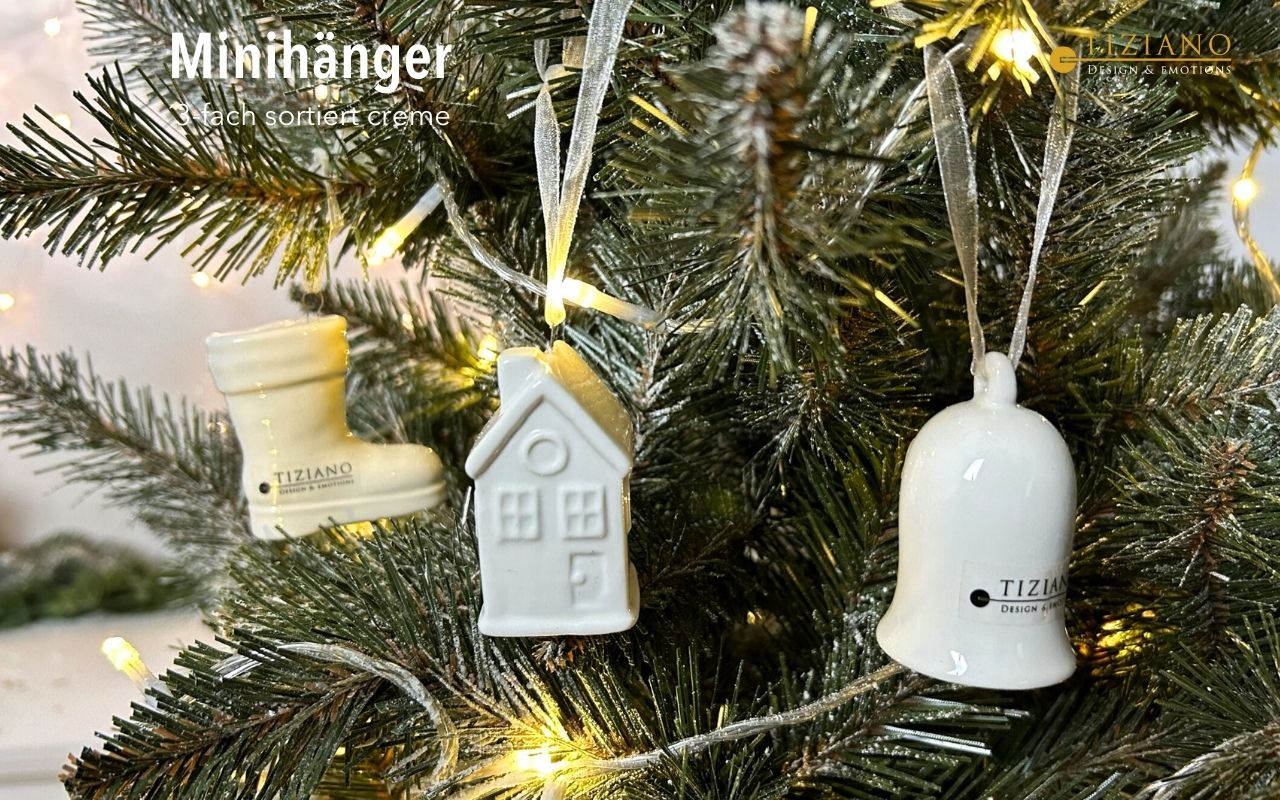 Tiziano Minihänger Haus / Stiefel oder Glocke 7cm creme Tiziano Minihänger Haus / Stiefel oder Glocke 7cm creme