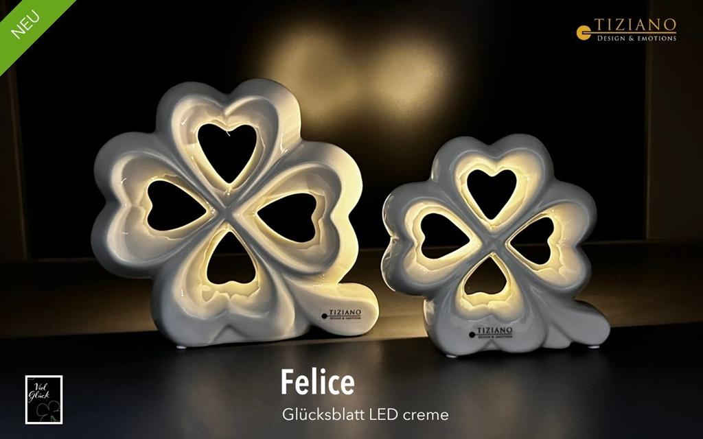 Tiziano Glücksblatt Felice LED & Timer creme