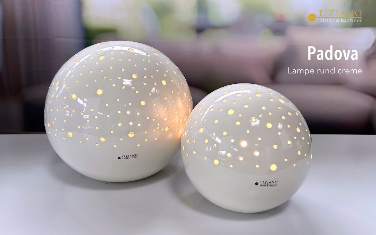 Tiziano Lampe Padova rund weiß creme