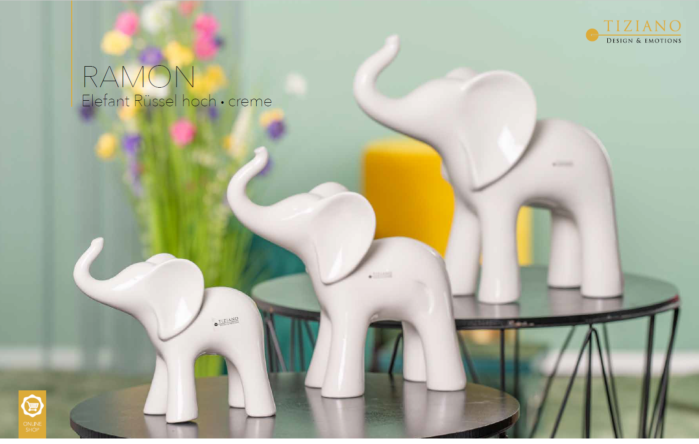 Tiziano Elefant Ramon Rüssel hoch creme 701761-17 Tiziano Elefant Ramon Rüssel hoch creme 701761-17