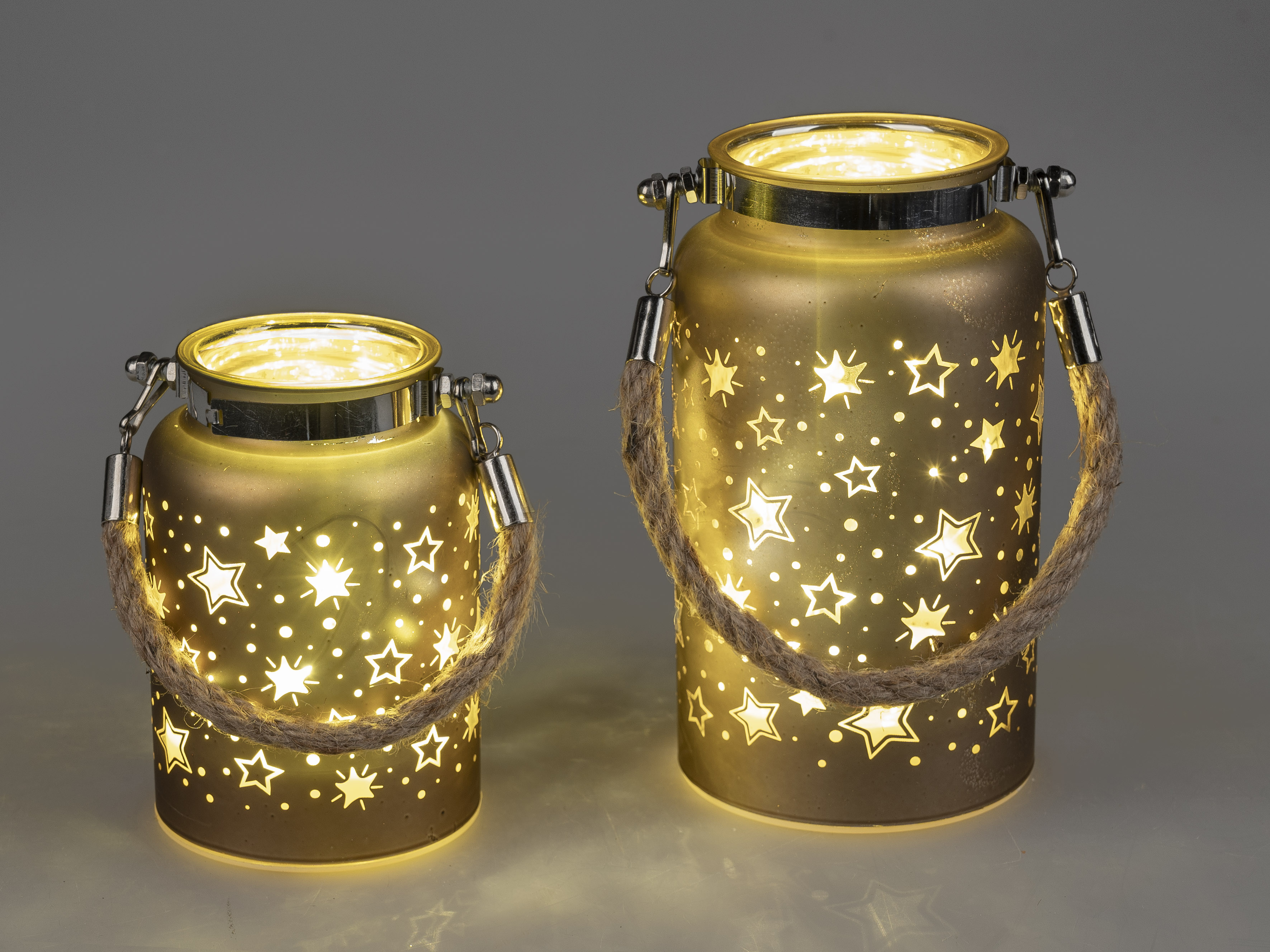 Formano LED Dekolicht mit Timer CHOCOLATE STARS Sterne Fb. braun gold 893048-12