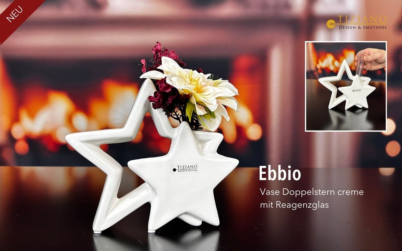 Tiziano Doppelstern Ebbio mit Glasvase 737341