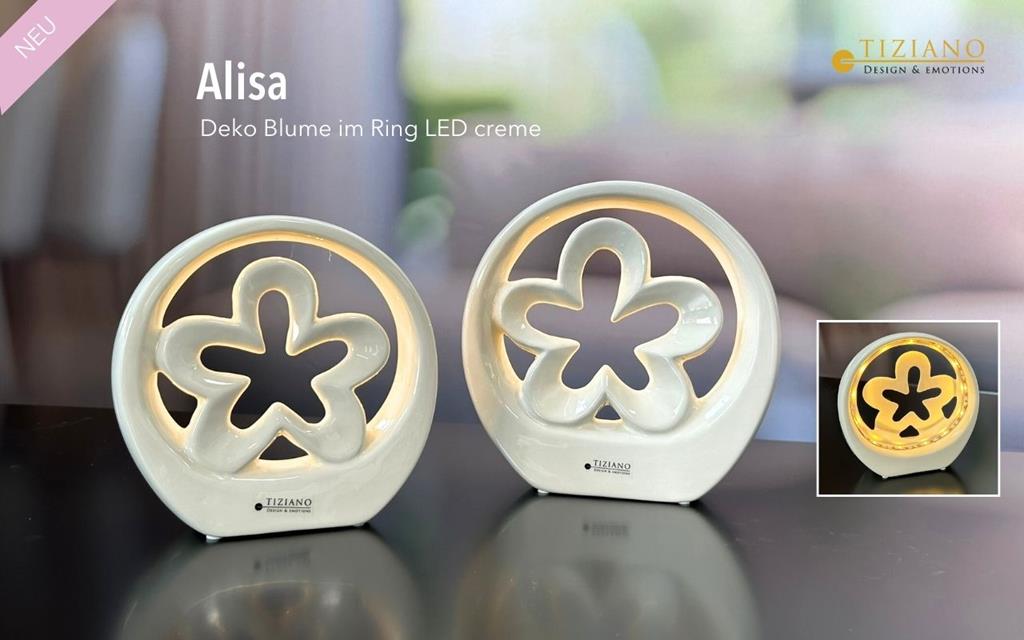 Tiziano Dekobjekt im Ring Alisa LED & Timer
