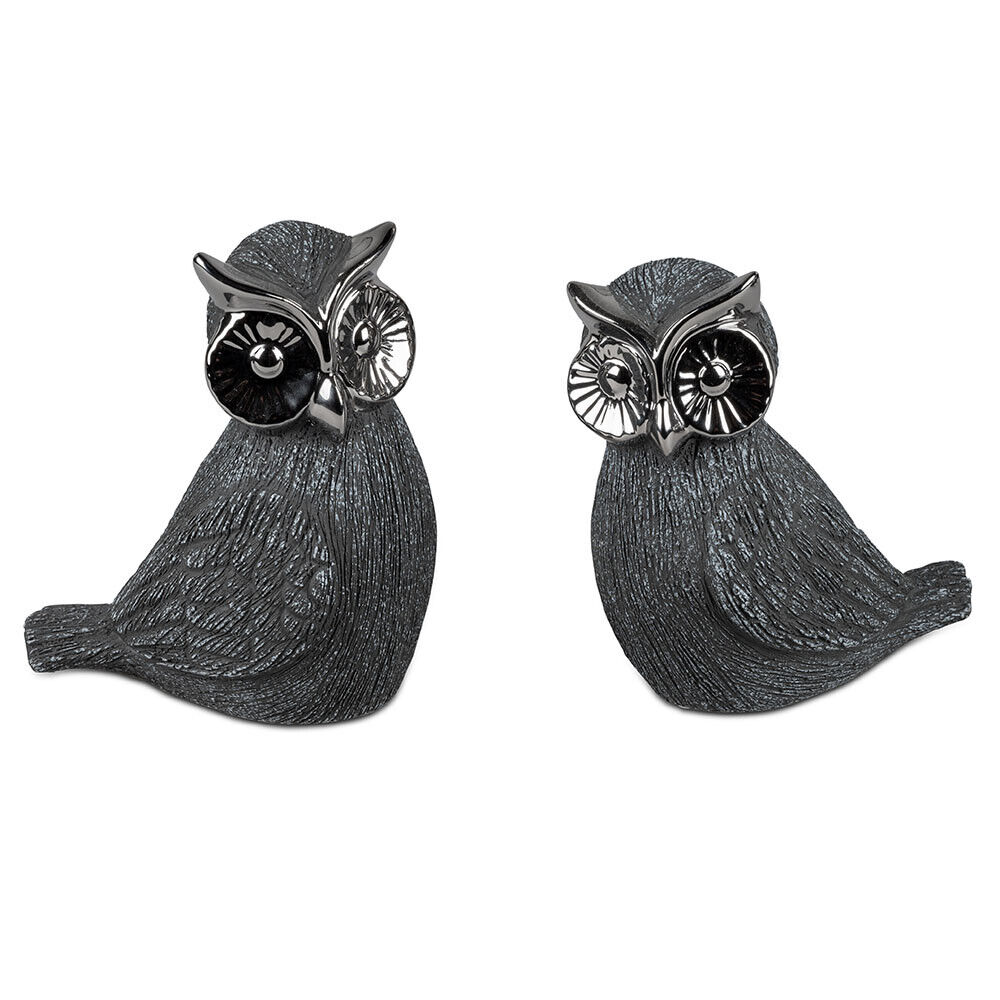 760753 Formano Eule 14x15cm anthrazit silber