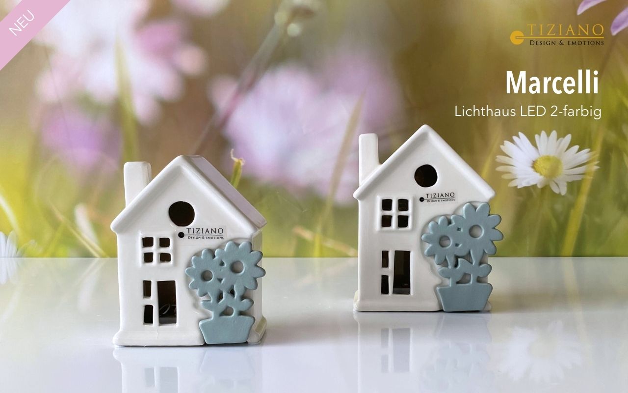 Tiziano Haus Marcelli LED & Timer mit Holzblume 729731-12