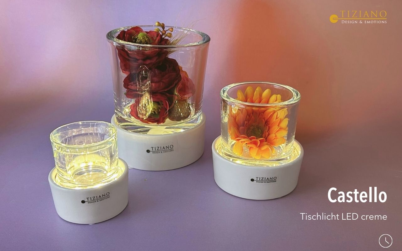 Tiziano Windlicht  Castello LED & Timer