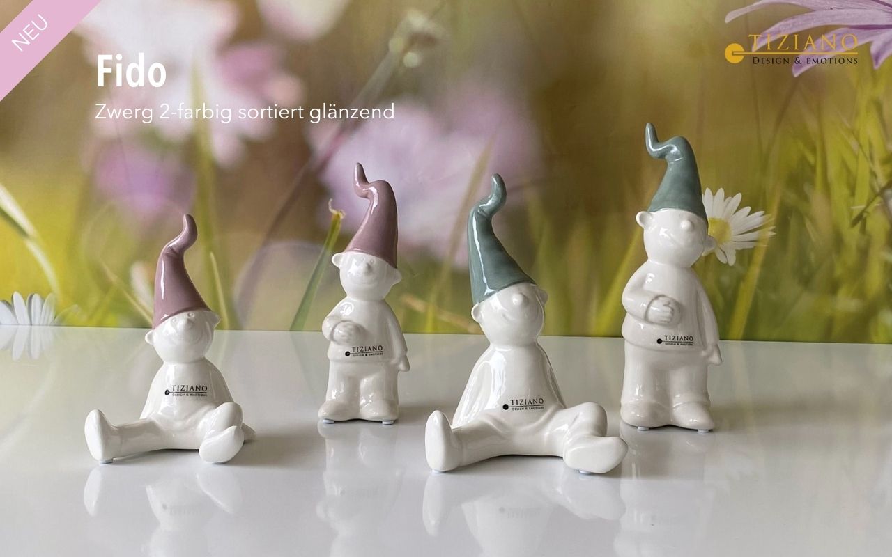 Tiziano Zwerg Fido stehend mit Mütze fiona/verdi