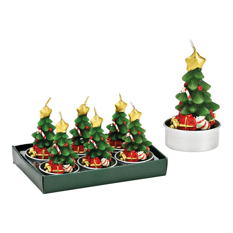 WURM Teelicht-Set Tannenbaum 6er Set, aus Wachs grün 10040457 WURM Teelicht-Set Tannenbaum 6er Set, aus Wachs grün 10040457