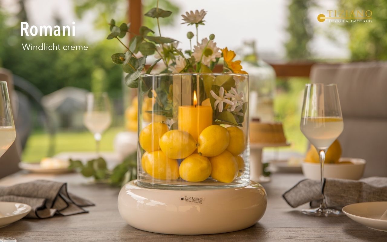Tiziano Windlicht Romani XL Base mit Glasaufsatz 26 cm 773421-26
