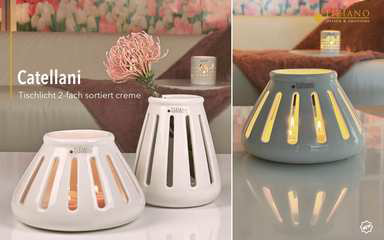 Tiziano Tischlicht Catellani creme breit oder hoch