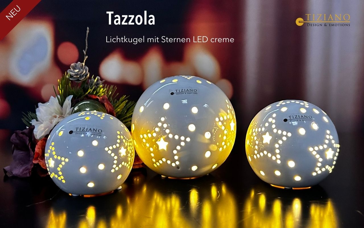 Tiziano Lichtkugel Tazzola LED & Timer creme Tiziano Lichtkugel Tazzola LED & Timer creme